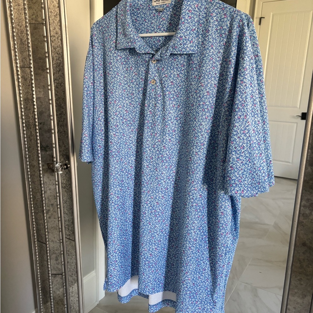 Tommy Bahama Blue Floral Polo Shirt